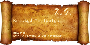 Kristyán Ibolya névjegykártya