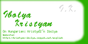 ibolya kristyan business card